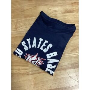 Mens‎ Nike USA United States Baseball Short Sleeve T-shirt- Navy- Large